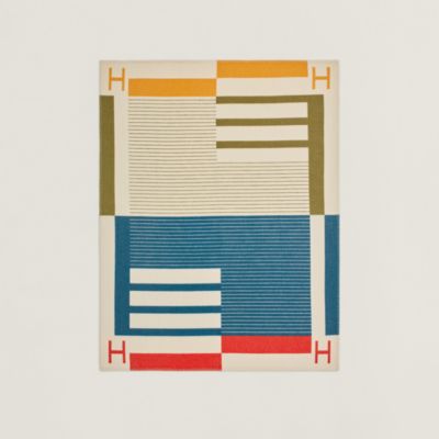 エルメス カシミヤ プレード ブランケット Biblotjeque 図書館